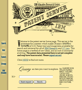 IBM Patent Server Database Home