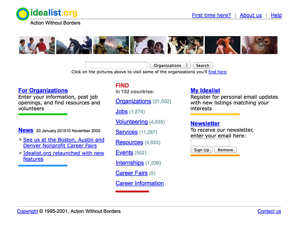 Idealist home page