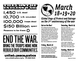 United for Peace and Justice Flyer
