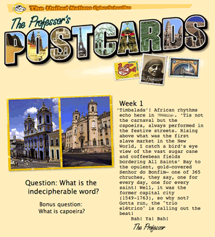 Professor's postcard quiz
