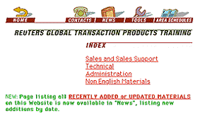 Reuters Training index page