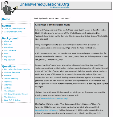 UnansweredQuestions.org home page